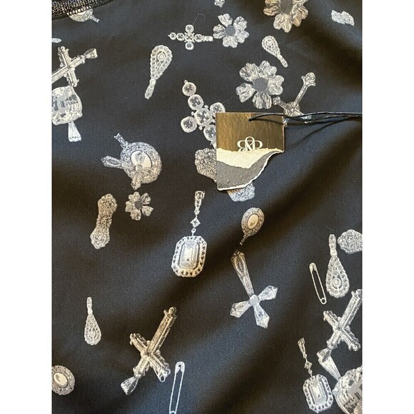 Rock & Republic Top Womens L Black Jewels Crosses Gothic Grunge Sweatshirt NEW - Picture 6 of 8